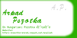 arpad pszotka business card